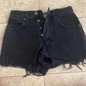 Cotton On Original Cut Off Black Jean Shorts with Frayed Hem